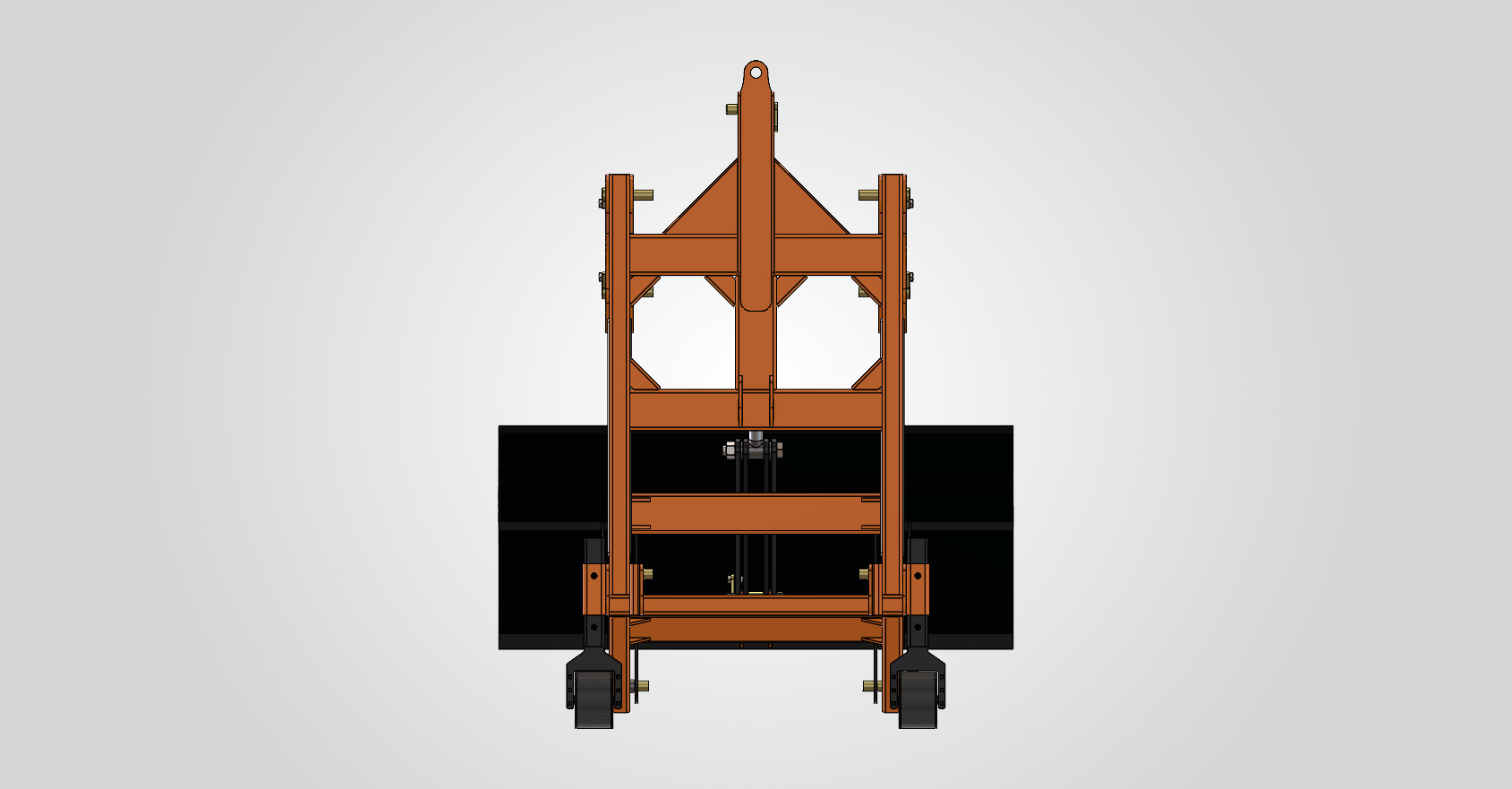 Front view of ARKA loader mounting structure